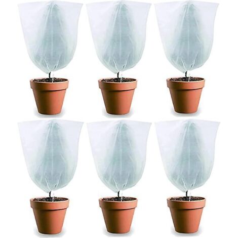 lot De 6 Housse D'hivernage Pour Plantes En Pot, Housse De Protection Pour Plantes Plantes De Protection Contre Le Gel Hiver Avec Cordon De Serrag (1/5)