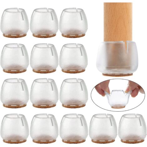 16 Pices Chaise Casquettes 37-42mm Patins Pour Meubles Silicone Protection Plaquettes De Pieds De Meubles Chaise Jambe Caches Housse De Table Rayu (1/5)