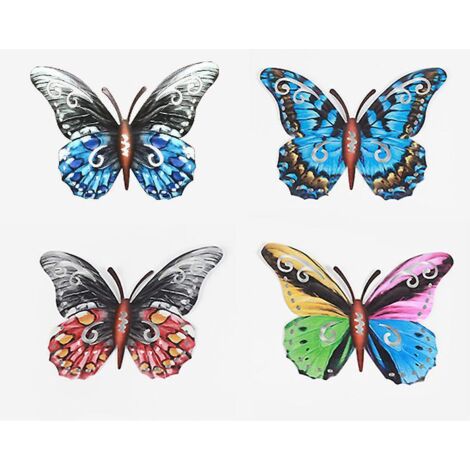 4 Pices Mtal Papillon Jardin Papillon Dcoration Extrieure Mur Art Mtal Papillon Jardin Papillon Mur Art Dcoration Jardin Extrieur Hangar Mur Cltur (1/5)