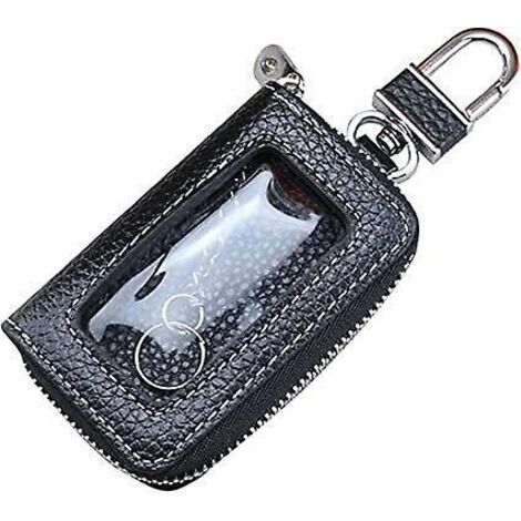 sac Porte-cls De Voiture (noir), Portefeuille Porte-cls En Cuir De Vachette Porte-cls Motif Litchi Porte-cls Porte-cls Fentre Transparente (1/5)