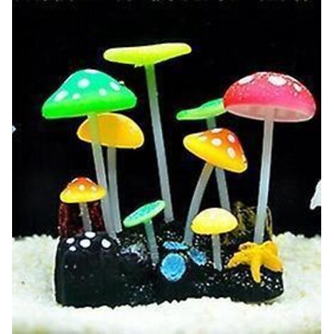 effet D'clairage De Champignon Color, Dcoration De Plante D'aquarium De Champignon Artificiel, Dcoration De Paysage D'aquarium (1/5)