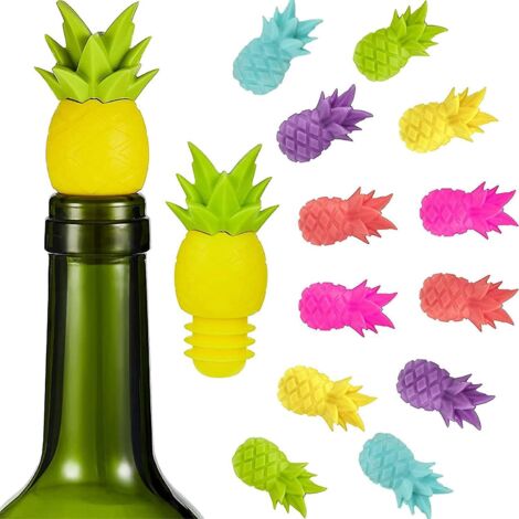 14 Pices Marqueurs  Boisson En Silicone, Identificateur De Verre  Vin Silicone Marqueur Avec Bouchon Bouteille Silicone Pour Runions Famille, Ftes (1/5)