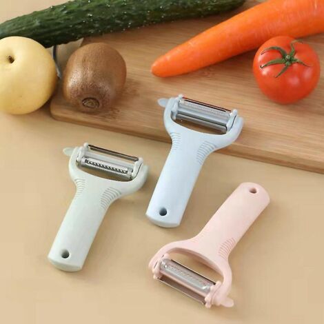 couteau 3 Pices 3 En 1 (bleu, Rose, Vert), Coupe - Lgumes Multifonctions - Couteau Plucher (1/5)