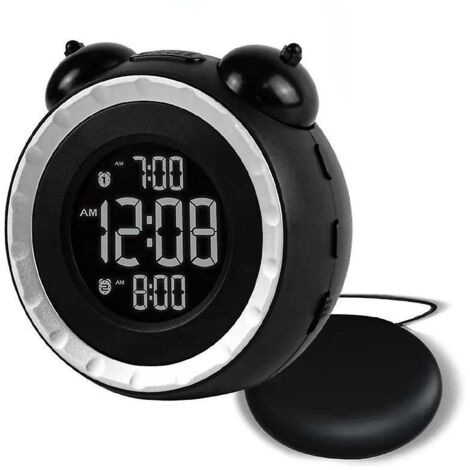 rveil Pour Les Dormeurs Lourds Ou Malentendants-noir, Rveil Fort Avec Shaker De Lit, Rveils Sourds Avec Vibration, Variateur Et Volume Rglables, F (1/5)