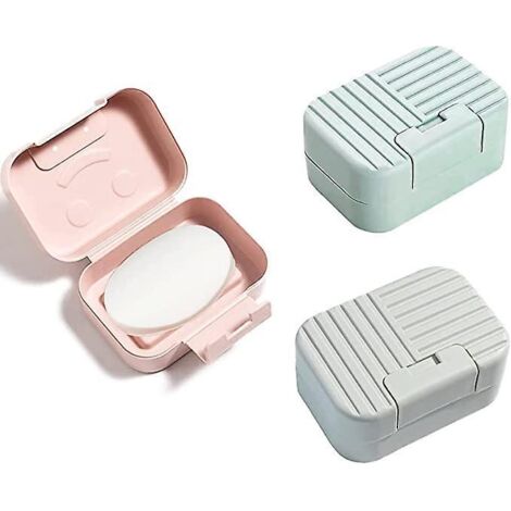 bote Savon 3 Mousquetons (rose, Bleu, Vert), Bote De Rangement De Savon De Voyage Portable, Matriau Pp Schage Rapide Pour La Maison, Salle De Ba (1/5)