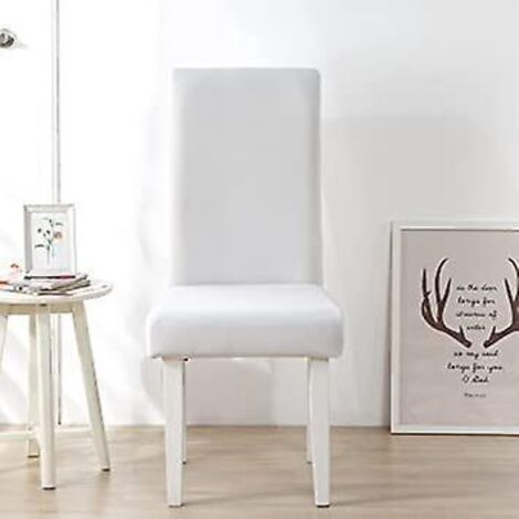blanc Housse De Chaise, 1 Pieces Extensible Amovible Lavable Moderne Couverture De Chaise Pour Salle  Manger Slipcover-dcoration Bouquet De Mariag (1/5)