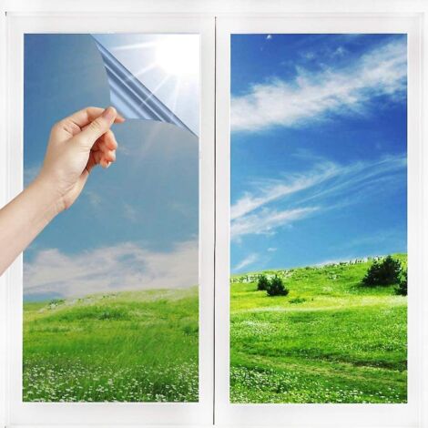 film Miroir Fentre Sans Tain (40200cm,argent) Anti Chaleur Anti-regard Contrle De La Temprature Protection De La Vie Prive Film Adhsif Rflchiss (1/5)