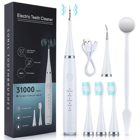 nettoyage Dentaire-blanc-hydropulseur Oral Irrigator 3 Embouts Nettoyage 5 Modes Ipx6 D'eau Portable Sans Fil Rechargeable Nettoyeur De Dents Pour (1/5)