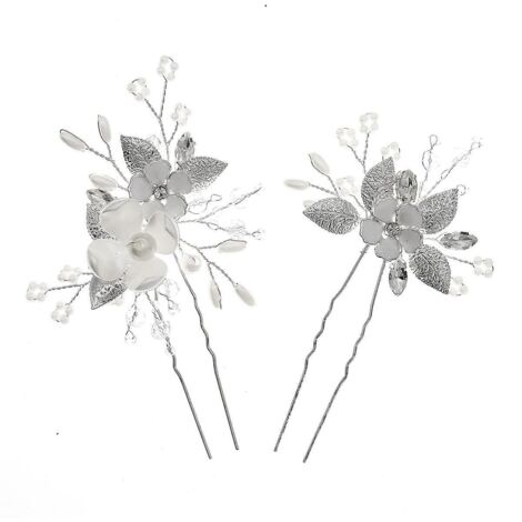 paire D'argent, Quatre Feuilles U, Cheveux Mariage Fleurs Accessoires De Cheveux Accessoires De Cheveux De Mariage Femmes Mariage Femmes Et Filles (1/4)