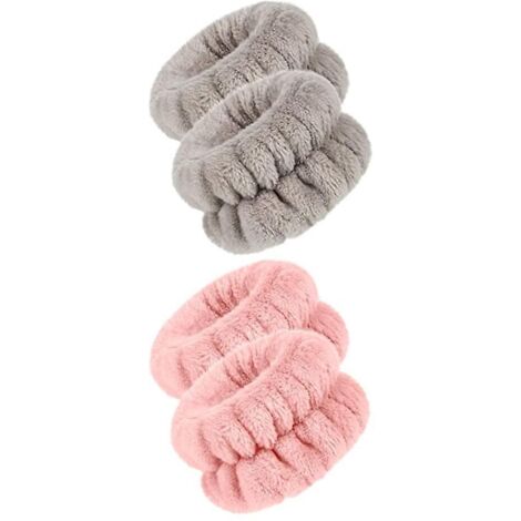 deux Paires De Bandes De Lavage D'hydrothrapie Pour Le Poignet Serviette De Lavage En Microfibre Avec Bracelet Pour Le Lavage Du Visage Absorption (1/5)