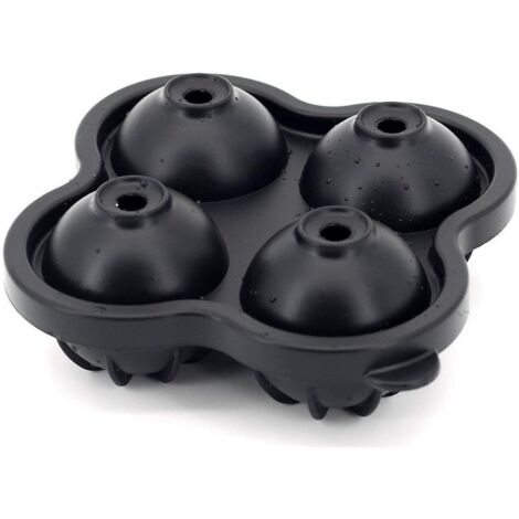 bac A Xl Silicone - Bac Glacon Rond - 1 Moules Silicone 4 Glaons - Rond Xl - Sans Bpa - Lavable En Lave-vaisselle - Noir (1/4)