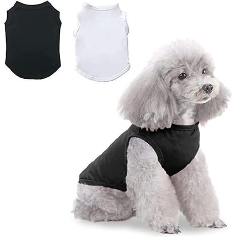 lot De 2 Pet Coton Minimaliste Chien T - Shirt (noir Et Blanc S) Mignon Et Respirant Chiot Sweatshirt Doux T Gilet Vtements De Mode Pour Les Chats (1/5)