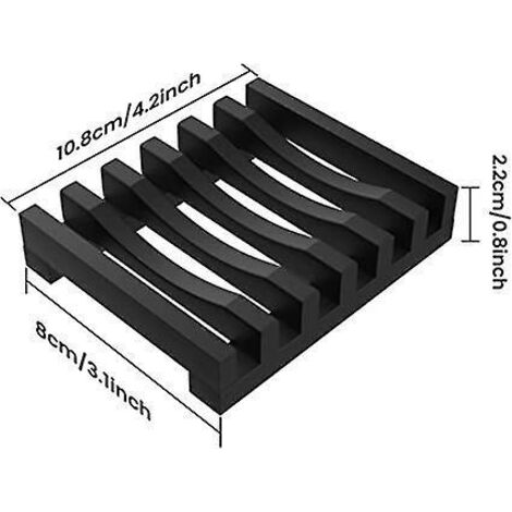 (black) Lot De 1 Porte-savon, Conomiseur Dtui  Savon En Silicone, Bote  Savon De Douche, Nettoyage Facile, Schage, Vier, Pont De Baignoire, Goutto (1/5)