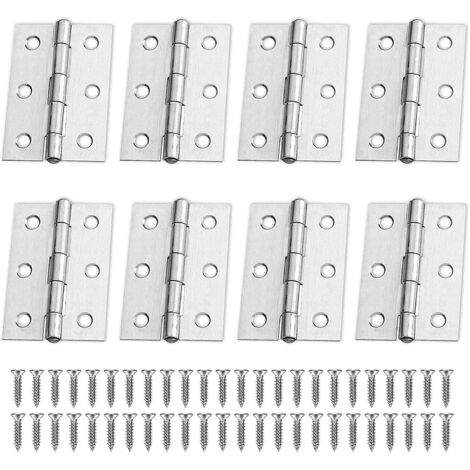 un Ensemble De Charnires De Porte En Acier Inoxydable De 8 Pices, Charnire De Piano En Acier Inoxydable De 2,5 Pouces Avec Vis, Charnire Arrire Ra (1/5)
