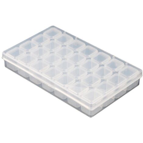 diamond Painting Pearl Storage Box With 28 Grids Removable Transparent Plastic Compartment Box Organizer For Earrings Small Jewelery Items (1/5)