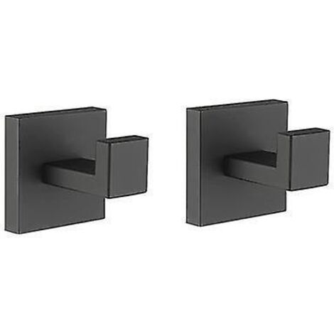 noir Mat Crochet Mural Carr Pour Peignoirs Pack De 2, Manteaux, Salle De Bain, Cuisine, Garage, Acier Inoxydable (1/5)