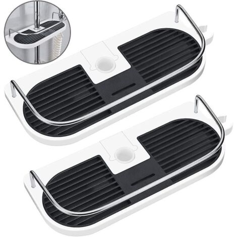 2pcs Sans Perage Tagre De Douche Pour Rail De Douche - Support D'organisateur De Salle De Bains Pour Le Shampooing, Adapte Le Rail De 19mm - 25mm (1/5)