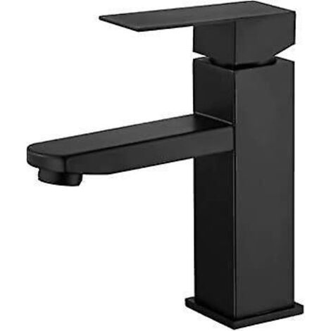 mitigeur Lavabo Noir Acier Inoxidable Levier Unique Eau Chaude Et Froide Avec Tuyaux Inclus Robinet Salle Bain Noir Robinet Lavabo Noir Mitigeur S (1/5)