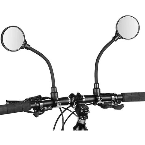bike Mirrors Bicycle Rearview Mirror Handlebar Safety Rear Wide Angle Mirrors Adjustable Rotatable Handlebar Mounted Plastic Convex Mirror For Mou (1/5)