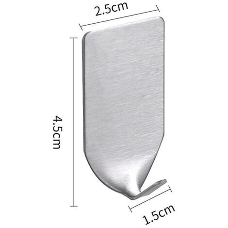 1pices Crochet Adhsif, En Acier Inoxydable Support Mural Adhsif 3m Pour Peignoir, Manteau, Serviette, Cls, Sacs, Maison, Cuisine, Salle De Bain, (1/5)