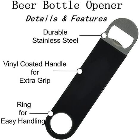 1 Pcs (noir) Ouvre-bouteilles De Bire, Cl De Bar Pour Barman, Simple Et Efficace Ouvre-bouteille Plat. (1/5)