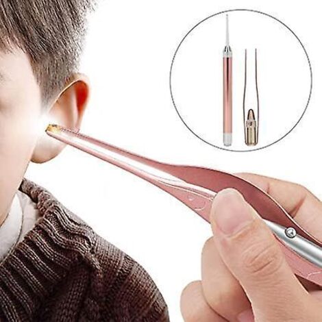 cuillre D'oreille Lgre, Enlvement De Cire D'oreille Portable Sr, Polissage Complet En Or Rose Visible Avec Rangement Pour Bb Pour Outil De Nettoya (1/5)