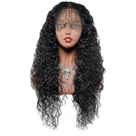 lace Front Wig Human Hair Class 10a Deep Curls Ultra High Density Pre-pulled Baby Hair Natural Color (about 29.5 Inches 1 Piece) (1/5)