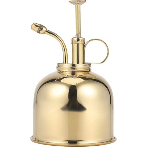 300ml Retro Brass Watering Can Vintage Copper Metal Gardening Flowers Plant Growing Craft Garden Pot Tool Sprayer Main Irrigation Equipment (gold) (1/5)