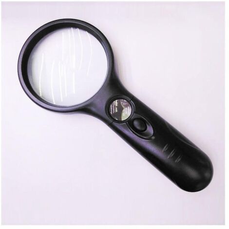 loupe Monobloc Noire Avec Lumire 3x 45x Fort Grossissement, Portative Et Lgre, Loupe Claire Par Led Pour La Lecture, Les Bijoutiers, Les Pices De (1/5)