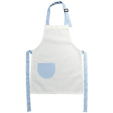 bleu 4736cm Mignon Poche Rglable Enfants Tablier Coton Chanvre Enfants Dessin Jouer Tablier (1/5)