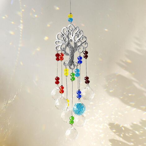 cristal Color Arbre De Vie Boule De Jardin Pendentif (47cm), Arbre De Vie Pendentif Dcoration De Fentre (1/4)