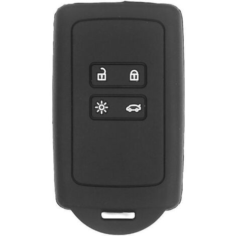 coque De Cl De Voiture  Noir Pour Renault, Cl Intelligente De Cl De Voiture  4 Boutons (entre Sans Cl Uniquement)  Coque De Protection En Silicone (1/5)