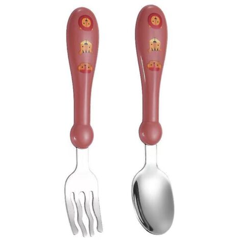cuillre Pour Enfants En Deux Parties En Acier Inoxydable, Cuillre De Formation Pour Complments Alimentaires Pour Bbs Et Vaisselle De Fourchette De (1/5)