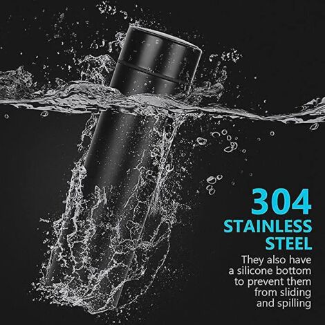 bouteille (noir) Isotherme En Acier Inoxydable 500ml, Tasse De Voyage Pour Eau Chaude Avec Indicateur De Temprature Ecran Led, Bouteille Intellig (1/5)