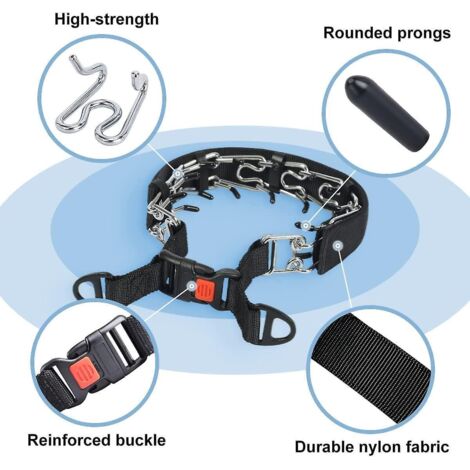 Collier de dressage pour chien sans traction à maillons taille L noir