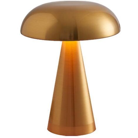 discountusb Charging Led Mushroom Table Lamp ,touch Sensor Desk Light Bedroom Restaurant Bar Decor (gold)