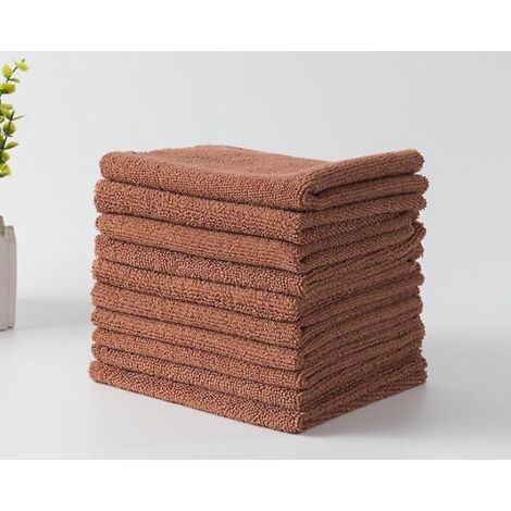 brun , Glynniss Lot De 12 Torchons De Cuisine Trs Absorbants 100 % Coton Pour Laver La Vaisselle Gris (1/5)