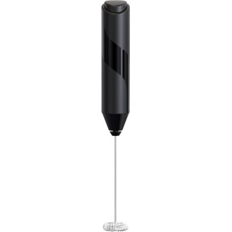 mousseur Lait Portatif (noir), Agitateur De Boissons Piles Pour Caf Matcha, Agitateur Lectrique Portable Pour Boissons, Mini Mousse Pour Chocola (1/5)