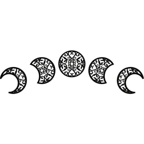 noir,20 Cm De Diamtre,decoration Chambre 5 Pices, Dcoration Murale Chambre, Deco Chambre Europe Du Nord Phase De Bois Lune Lune D'intrieur, Dcorat (1/5)