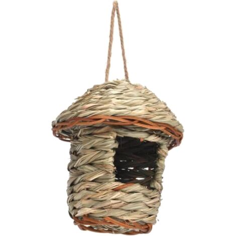 birdhouse Cage Pour Oiseaux En Paille Pour Perroquets Nid D'oiseau, Paille Tresse La Main, Suspendue, Maison Pour Oiseaux Dcoration (1/5)