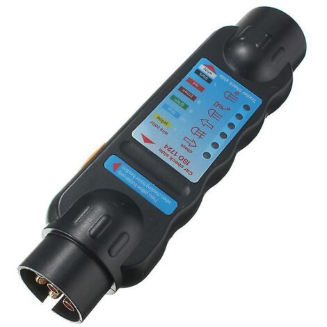 testeur De Remorque De Voiture Noir 1 Pc, 12v 7-pin Outil De Test De Remorque Testeur De Circuit De Cblage Outil De Diagnostic Testeur De Prise De (1/5)