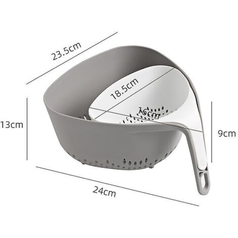lot De 2 Passoires Empilables, Stable Et Non Basculante, Pour Lgumes, Ptes, Sans Bpa, Gris Plus Blanc (1/5)