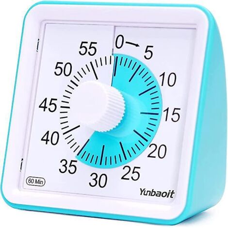 minuteur Analogique Visuel, Compte Rebours Silencieux, Outil De Gestion Du Temps Pour Enfants Et Adultes(blue) (1/5)