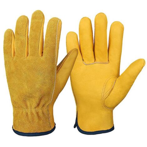 une Paire De Gants De Jardinage Xl Jaunes, Gants De Travail Avec Poignets Lastiques Pour Hommes Et Femmes - Durables Et Anti-transpiration Pour Un (1/5)