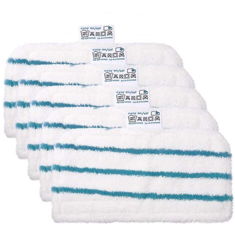 lot De 5 Tampons De Nettoyage De Rechange En Microfibre Pour Balai Vapeur Black & Decker Fsm1610, 1630, 13e5, 1300, 1321, 13151 Mop (1/5)