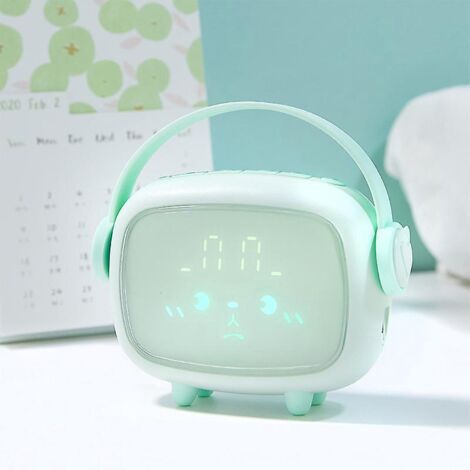 vert Menthe13344.5115mm Rveil Enfants Filles Garons Numrique,rveil Mignon Luminosit De L'cran Minuterie Veilleuse Compte Rebours (1/5)