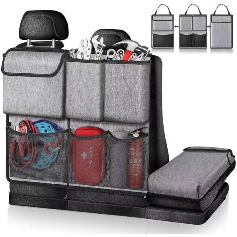 organisateur De Coffre De Voiture (gris) - Sac De Rangement Multifonctionnel Amovible Pour Voiture Organiseur De Sige De Voiture Accessoires D'int (1/4)
