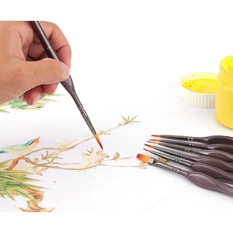 Lot de 11 pinceaux de peinture pour peinture acrylique, aquarelle, gouache, huile, peinture miniature, pour maquette, figurine triangulaire, stylo Lot de 11 pinceaux de peinture pour peinture acrylique, aquarelle, gouache, huile, peinture miniature, pour maquette, figurine triangulaire, stylo