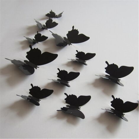 12pices Papillon Miroir Bricolage Combins Stickers Muraux Papillons 3d Dcoration De La Maison (1/5)