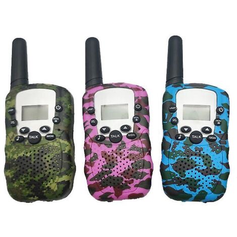 talkie-walkie Camouflage Trois Pices Pour Enfants Avec Lampe Torche Lcd Rtroclaire, Porte De 3 Km, Adapte Aux Activits Extrieures Intrieures Des E (1/5)